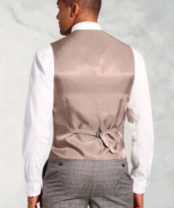 Alternative view of Tailored Fit Coltrane Chestnut Brown POW Check Pure New Wool Suit Waistcoat