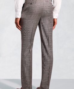 Alternative view of Tailored Fit Coltrane Chestnut Brown POW Check British Pure New Wool Suit Trousers