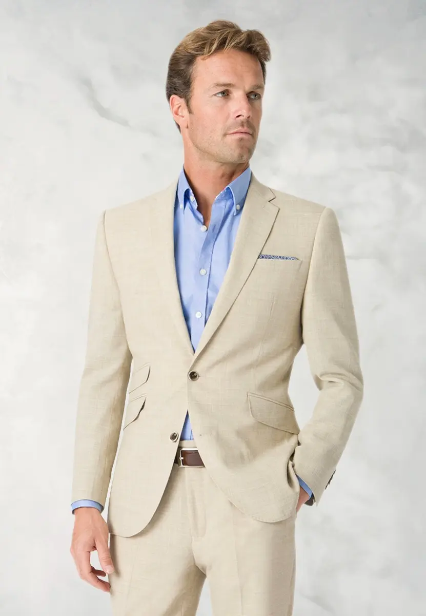 Tailored Fit Constable Natural Linen Blend Suit Jacket