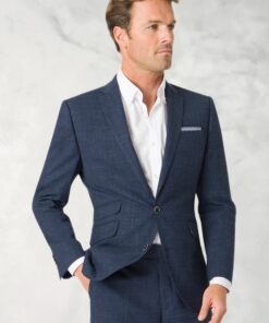 Tailored Fit Constable Navy Linen Blend Suit Jacket