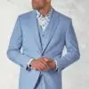 Tailored Fit Constable Blue Linen Blend Suit Jacket
