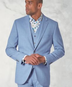 Tailored Fit Constable Blue Linen Blend Suit Jacket
