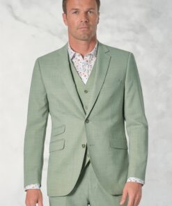 Tailored Fit Constable Sage Linen Blend Suit Jacket