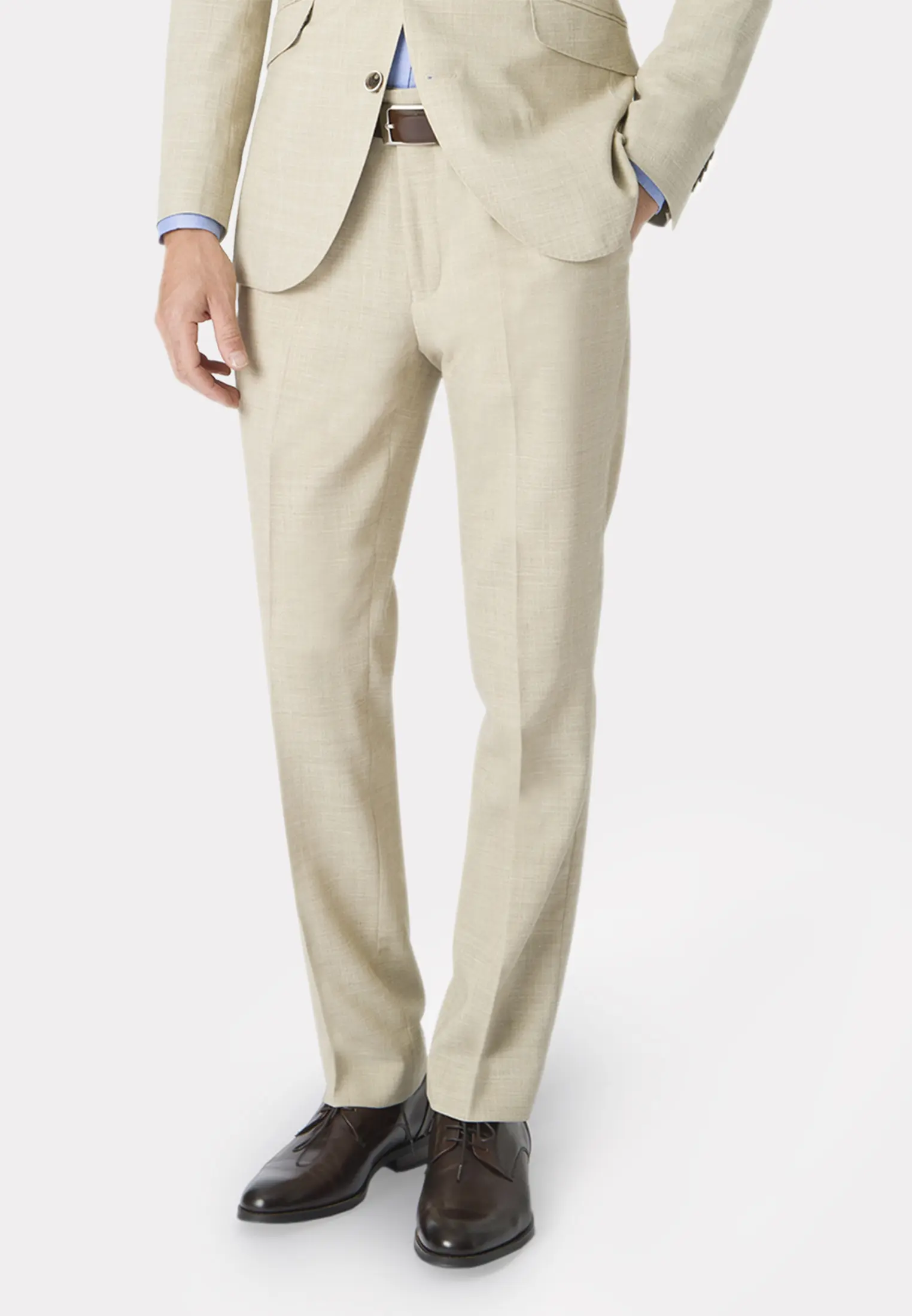 Tailored Fit Constable Natural Linen Blend Suit Trouser