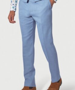 Tailored Fit Constable Sky Linen Blend Suit Trouser