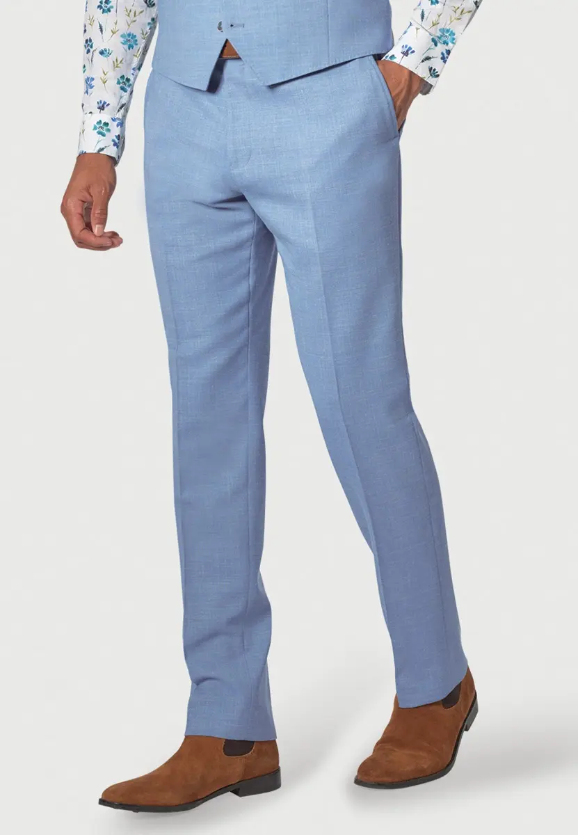 Tailored Fit Constable Sky Linen Blend Suit Trouser