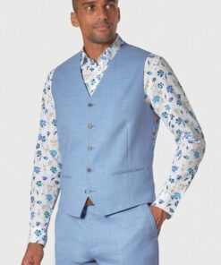 Tailored Fit Constable Sky Blue Suit Waistcoat