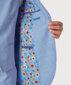 Alternative view of Tailored Fit Constable Blue Linen Blend Suit Jacket