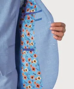 Alternative view of Tailored Fit Constable Blue Linen Blend Suit Jacket