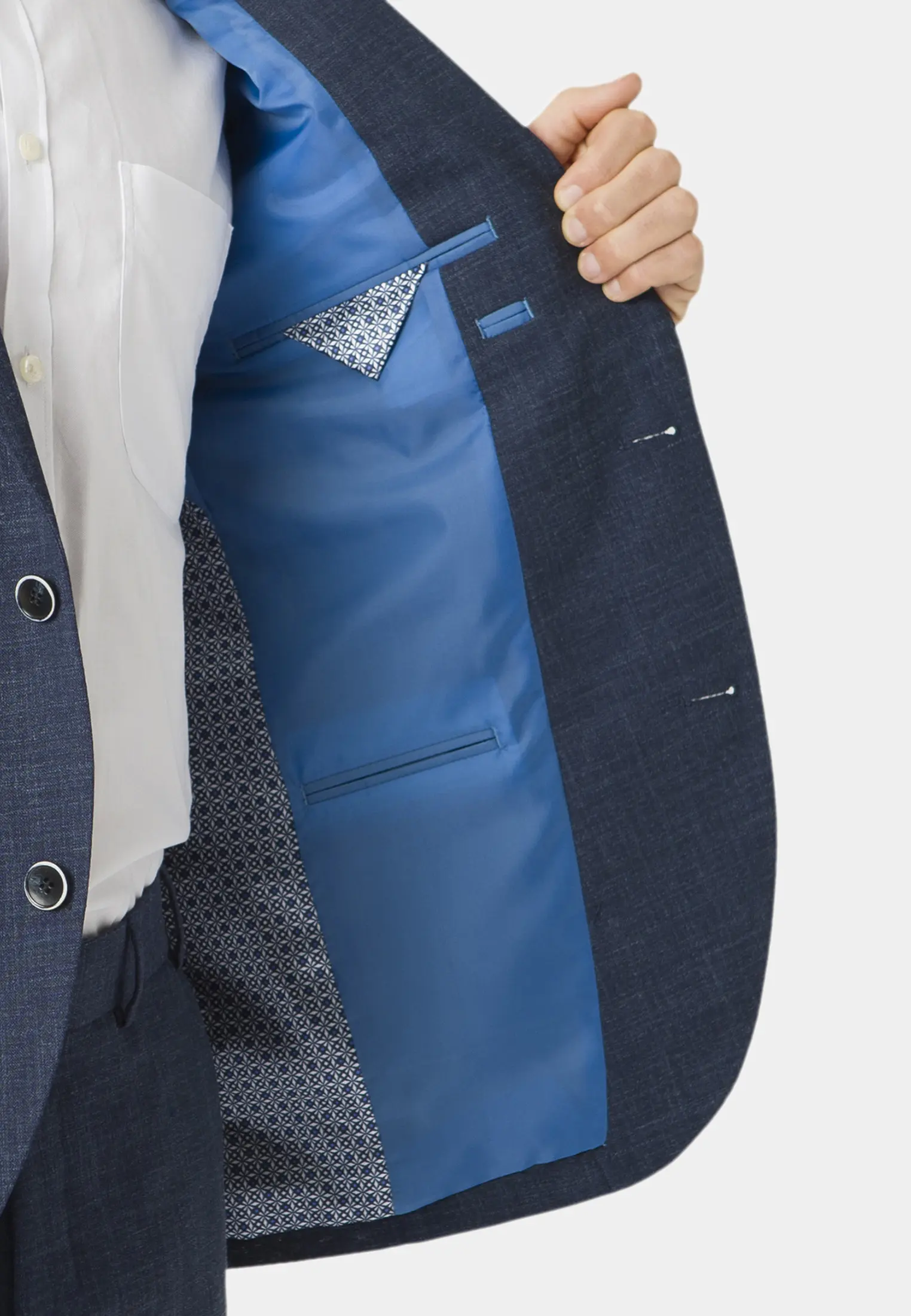 Tailored Fit Constable Navy Linen Blend Suit Jacket - Image 2