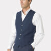 Tailored Fit Constable Navy Linen Blend Waistcoat
