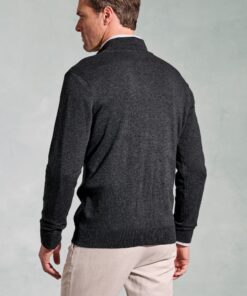 Alternative view of Copenhagen Charcoal Cotton Merino Zip Neck Jumper