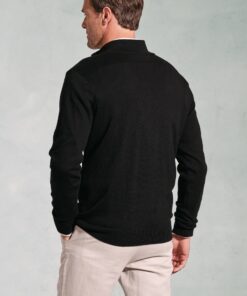 Alternative view of Copenhagen Black Cotton Merino Zip Neck Jumper