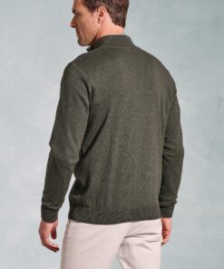 Alternative view of Copenhagen Moss Cotton Merino Zip Neck Jumper