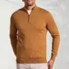 Copenhagen Mustard Cotton Merino Zip Neck Jumper