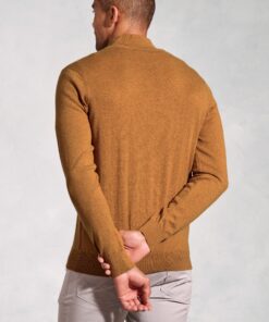 Alternative view of Copenhagen Mustard Cotton Merino Zip Neck Jumper