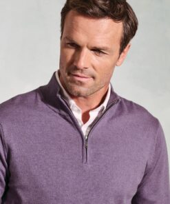 Alternative view of Copenhagen Lavender Cotton Merino Zip Neck Jumper