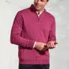 Copenhagen Raspberry Cotton Merino Zip Neck Jumper