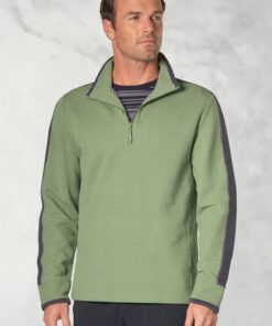 Cork Apple Cotton-Rich Zip Neck Sweatshirt