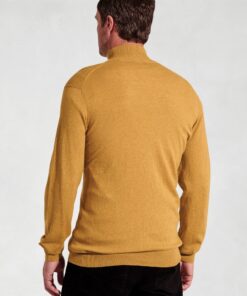 Alternative view of Cornwall Mustard Cotton Merino Roll Neck Jumper