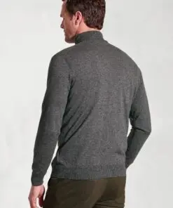 Alternative view of Cornwall Charcoal Cotton Merino Roll Neck Jumper