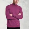 Cornwall Plum Cotton Merino Roll Neck Jumper