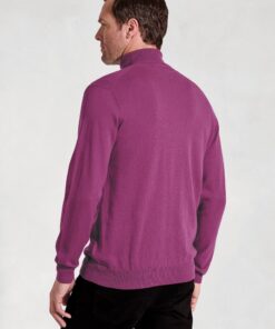 Alternative view of Cornwall Plum Cotton Merino Roll Neck Jumper