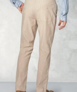 Alternative view of Regular Fit Cowdrey Stone Linen Cotton Stretch Drawcord Trouser