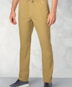 Regular Fit Cowdrey Sand Linen Cotton Stretch Drawcord Trouser