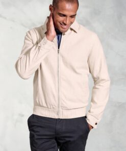 Craig Ecru Linen Blend Harrington Jacket