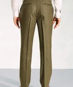 Alternative view of Regular Fit Dalton Olive Check Wool Suit Trouser