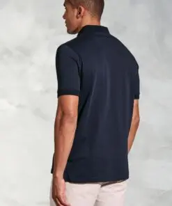 Alternative view of Damon Navy Pure Cotton Jersey Polo Shirt