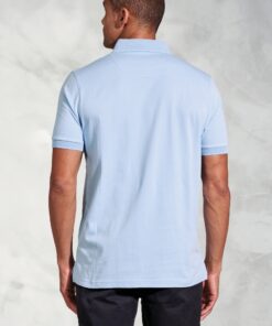 Alternative view of Damon Sky Blue Pure Cotton Jersey Polo Shirt