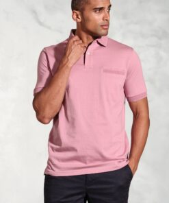 Damon Pink Pure Cotton Jersey Polo Shirt