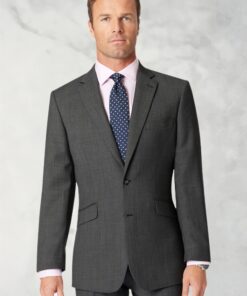 Regular Fit Dawlish Charcoal Birdseye Wool Suit Jacket