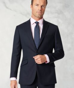 Tailored Fit Dawlish Navy Birdseye Wool Suit Jacket