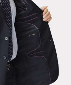 Alternative view of Regular Fit Dawlish Navy Herringbone Wool Suit Jacket