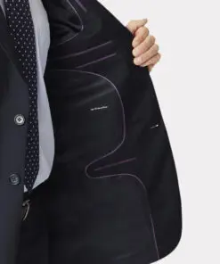 Alternative view of Regular Fit Dawlish Navy Herringbone Wool Suit Jacket