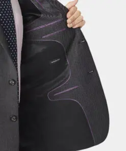 Alternative view of Regular Fit Dawlish Charcoal Birdseye Wool Suit Jacket