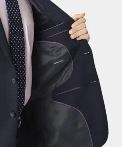 Alternative view of Regular Fit Dawlish Navy Birdseye Wool Suit Jacket