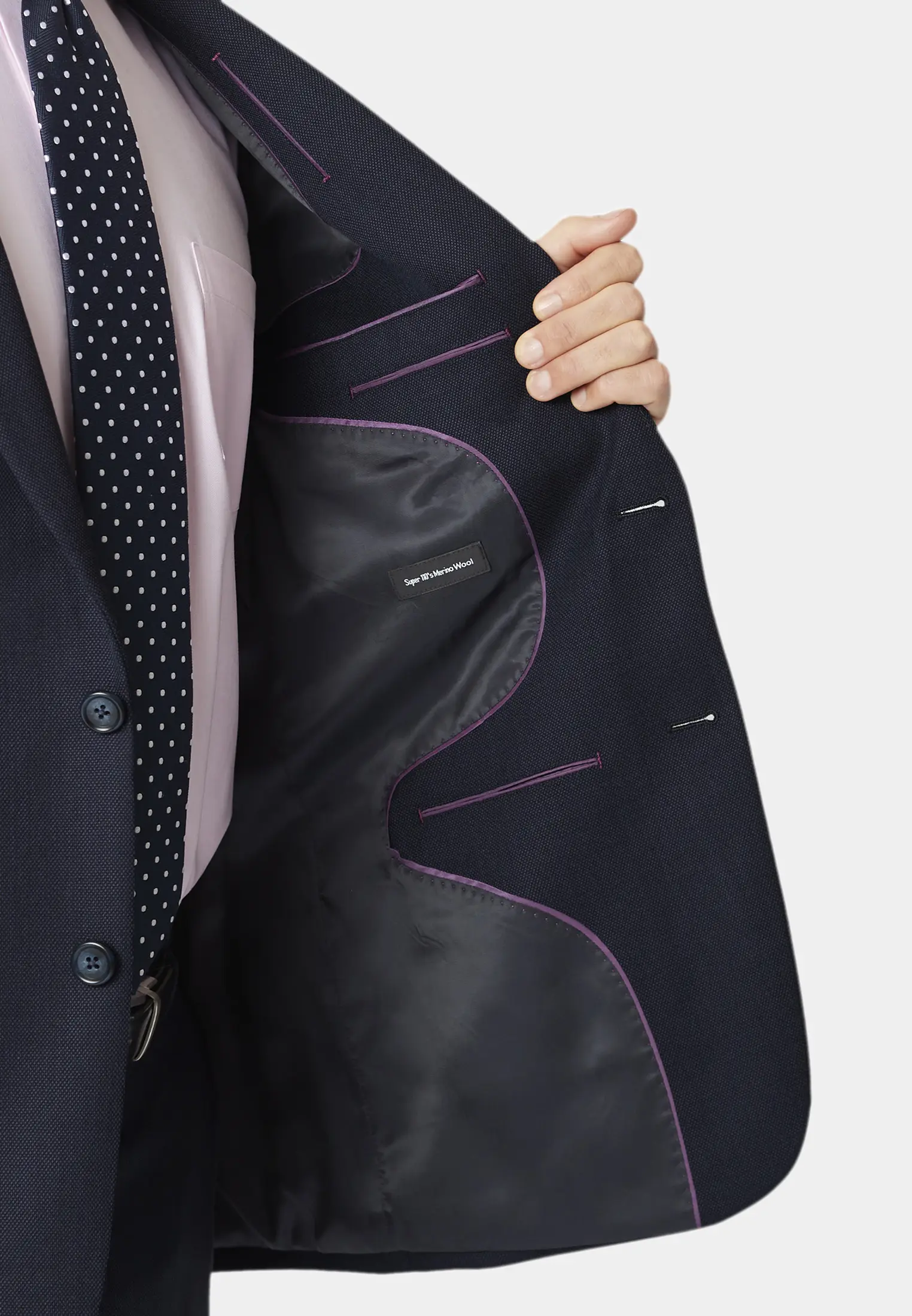 Regular Fit Dawlish Navy Birdseye Wool Suit Jacket - Image 2