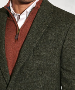 Alternative view of Regular Fit Dee Olive Herringbone Wool Blend Jacket