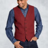Dettori Red Wool Blend Waistcoat