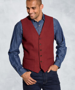 Dettori Red Wool Blend Waistcoat