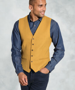 Dettori Mustard Wool Blend Waistcoat