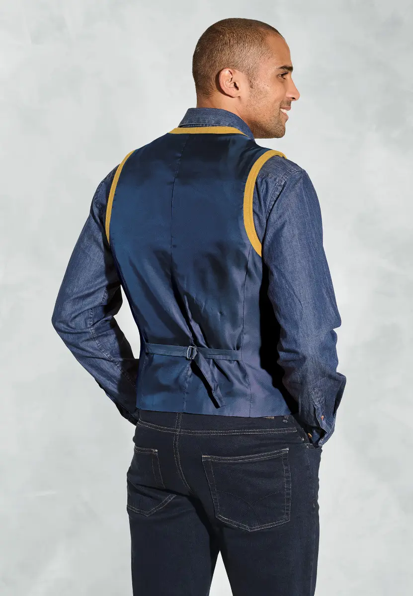 Dettori Mustard Wool Blend Waistcoat - Image 2