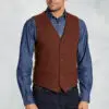 Dettori Rust Wool Blend Waistcoat