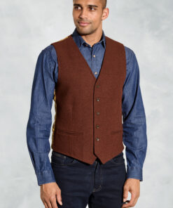 Dettori Rust Wool Blend Waistcoat