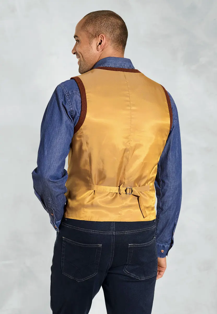 Dettori Rust Wool Blend Waistcoat - Image 2