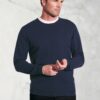 Devon Navy Cotton Merino Crew Neck Jumper
